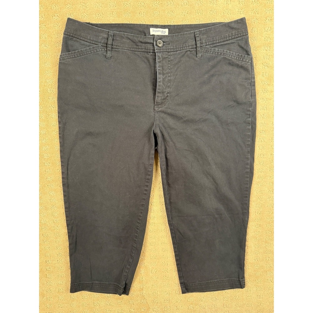 Woman's St John's Bay Black Capri Size 16w 36x19 #1197